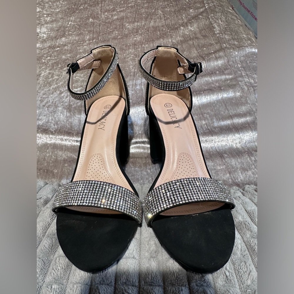 Black studded 3 inch heels size 6.5